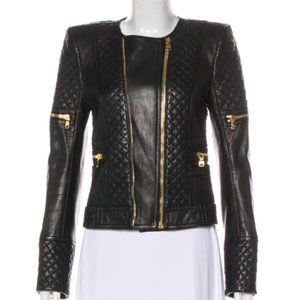 BALMAIN Leather Quilted Jacket